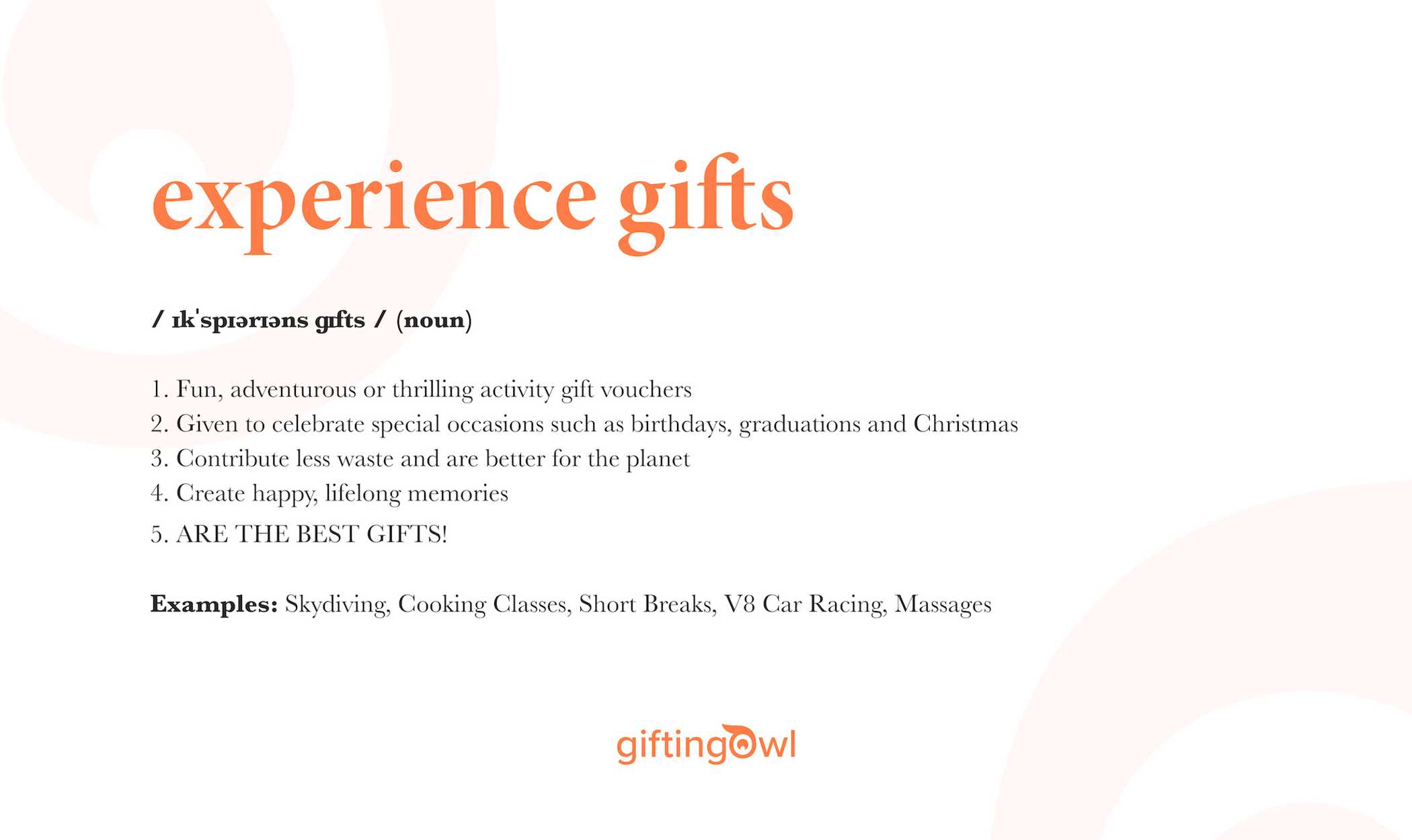 experience gifts definition